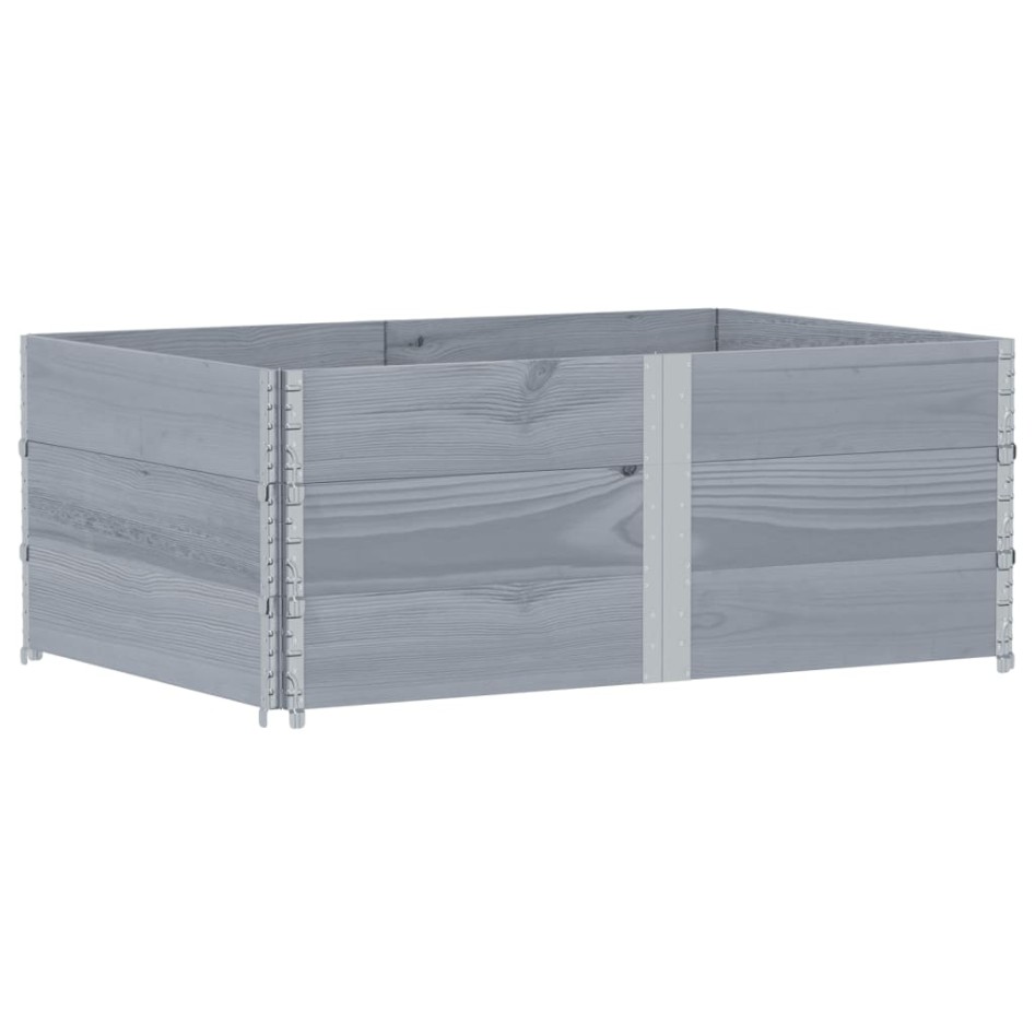 Collares de palets 3 uds madera maciza de pino gris 150x100