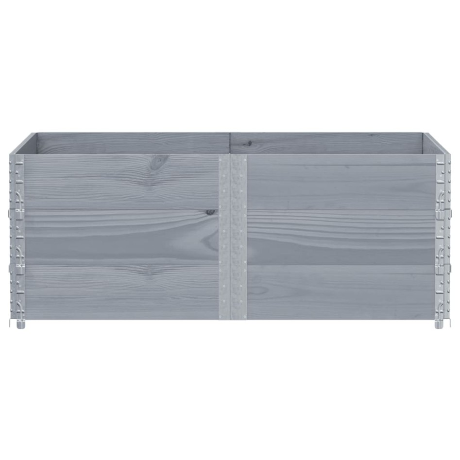 Collares de palets 3 uds madera maciza de pino gris 150x100