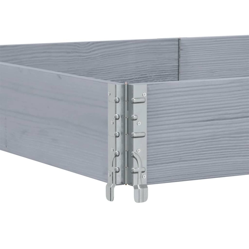 Collares de palets 3 uds madera maciza de pino gris 150x100