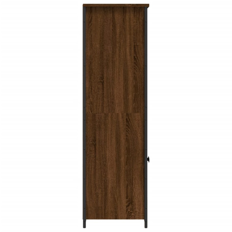 Aparador alto madera contrachapada marrón roble 62x36x121,5