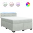 Cama box spring con colchón terciopelo gris claro 140x190