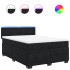 Cama box spring con colchón terciopelo negro 140x200