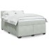 Cama box spring con colchón terciopelo gris claro 140x200