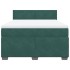 Cama box spring con colchón terciopelo verde oscuro 160x200