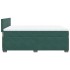 Cama box spring con colchón terciopelo verde oscuro 160x200