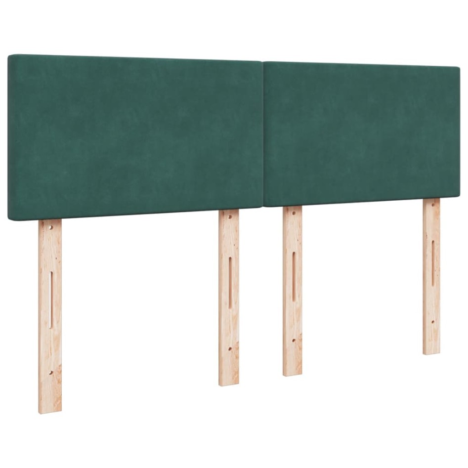 Cama box spring con colchón terciopelo verde oscuro 160x200