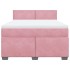 Cama box spring con colchón terciopelo rosa 160x200
