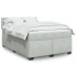 Cama box spring con colchón terciopelo gris claro 160x200