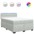 Cama box spring con colchón terciopelo gris claro 160x200
