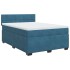 Cama box spring con colchón terciopelo azul 160x200