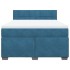 Cama box spring con colchón terciopelo azul 160x200