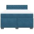Cama box spring con colchón terciopelo azul 160x200