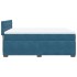 Cama box spring con colchón terciopelo azul 160x200