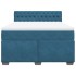 Cama box spring con colchón terciopelo azul 160x200