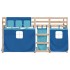 Litera con cortinas madera maciza de pino azul 75x190