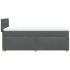 Cama box spring con colchón tela gris oscuro 90x200