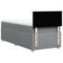 Cama box spring con colchón tela gris claro 100x200