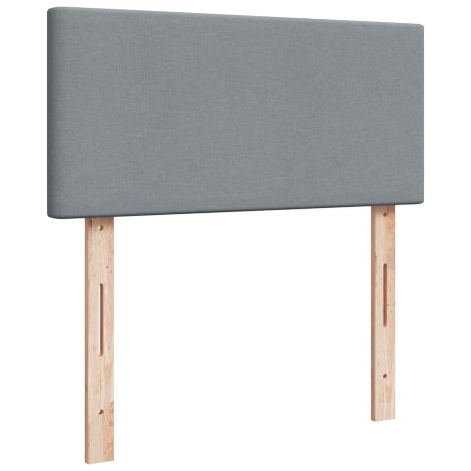 Cama box spring con colchón tela gris claro 100x200