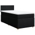 Cama box spring con colchón tela negro 100x200