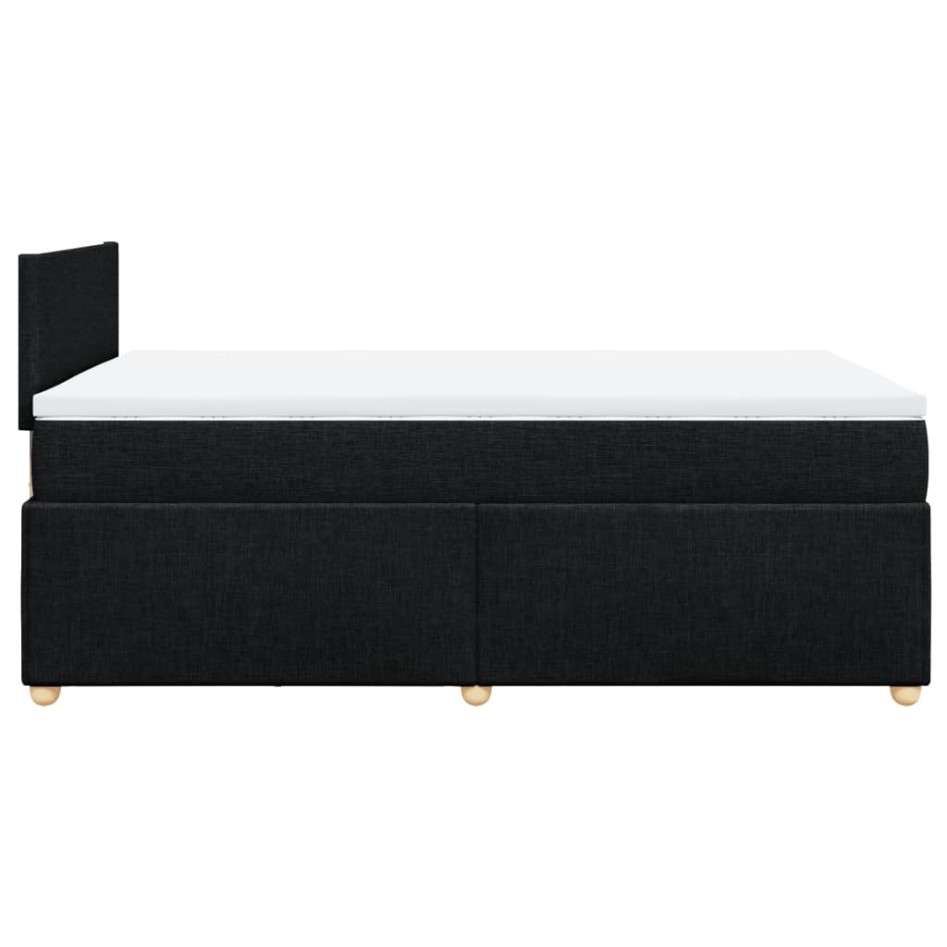 Cama box spring con colchón tela negro 120x190