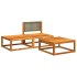 Set de sofás de jardín con cojines 3 pzas madera maciza