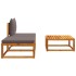 Set de sofás de jardín con cojines 3 pzas madera maciza