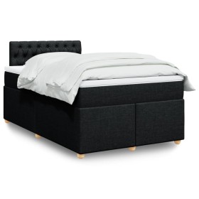 Cama box spring con colchón tela negro 120x190