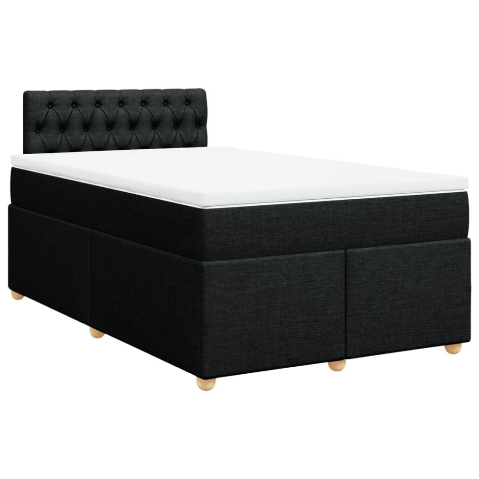 Cama box spring con colchón tela negro 120x190