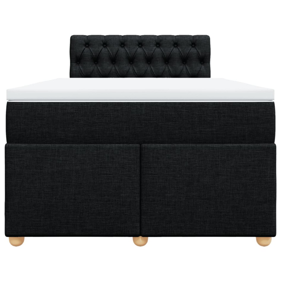 Cama box spring con colchón tela negro 120x190