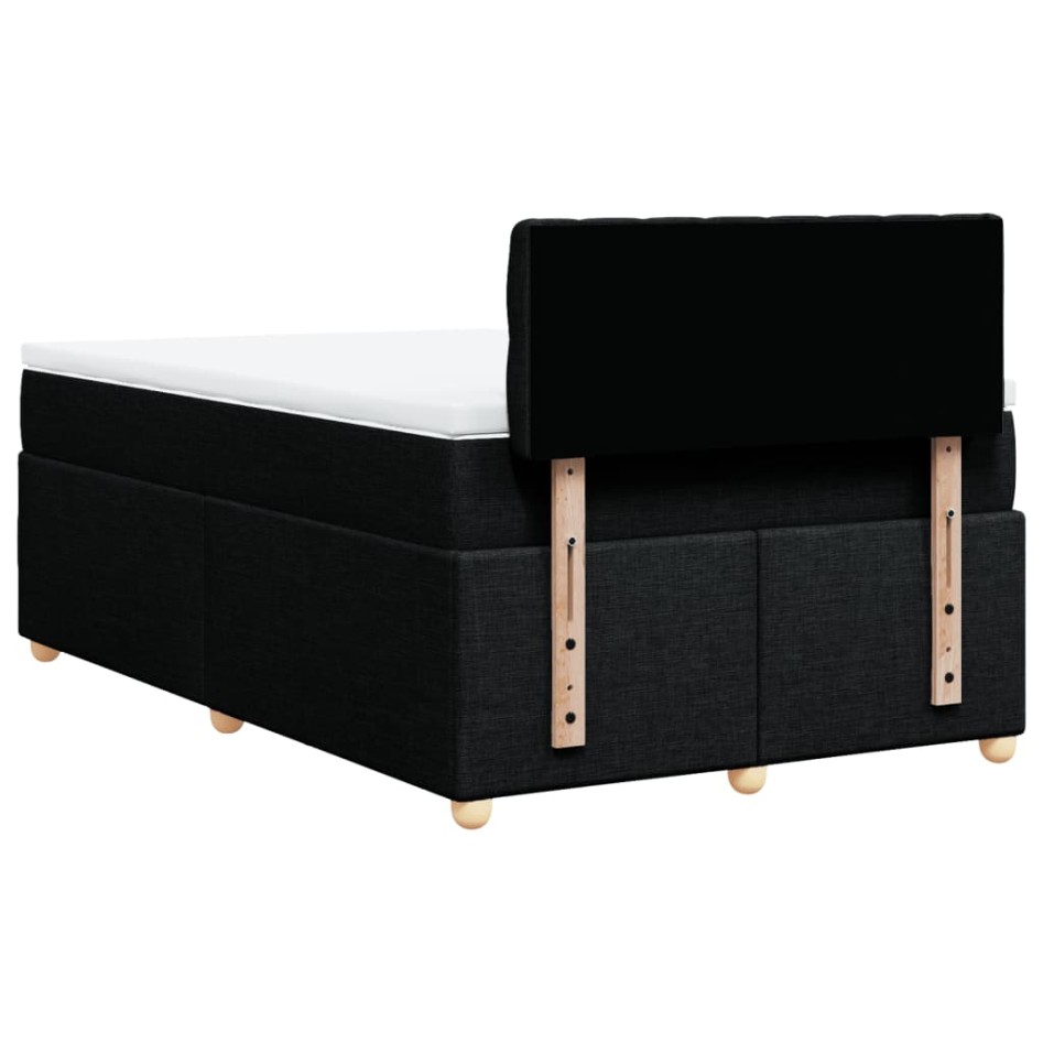 Cama box spring con colchón tela negro 120x190