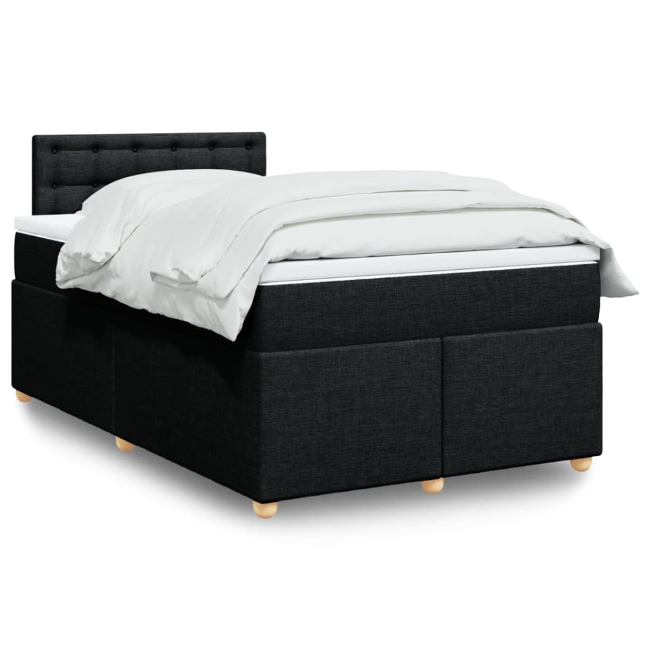 Cama box spring con colchón tela negro 120x190
