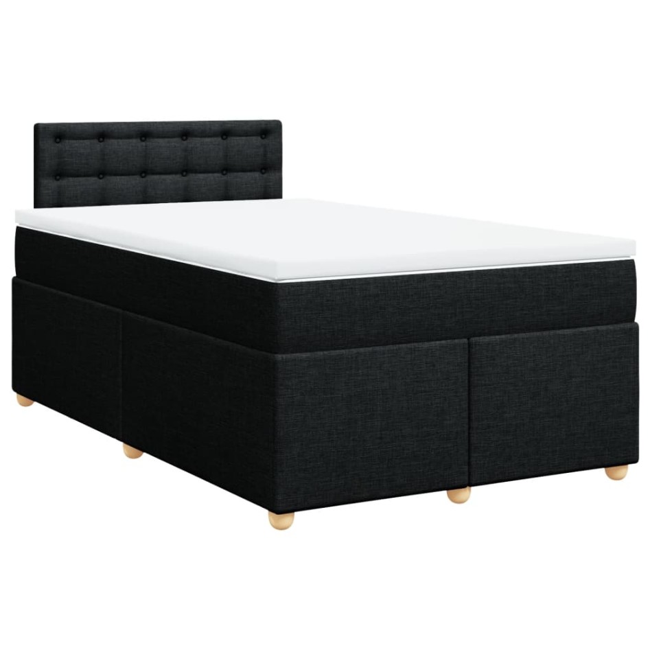 Cama box spring con colchón tela negro 120x190