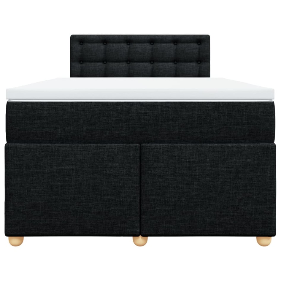 Cama box spring con colchón tela negro 120x190