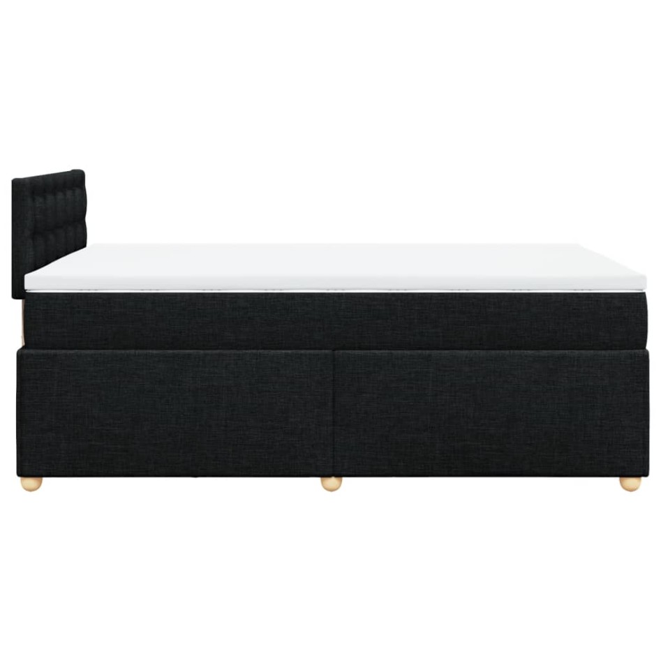 Cama box spring con colchón tela negro 120x190