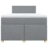 Cama box spring con colchón tela gris claro 120x200