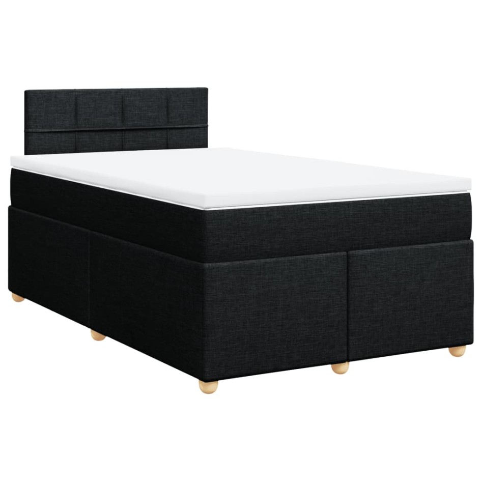 Cama box spring con colchón tela negro 120x200