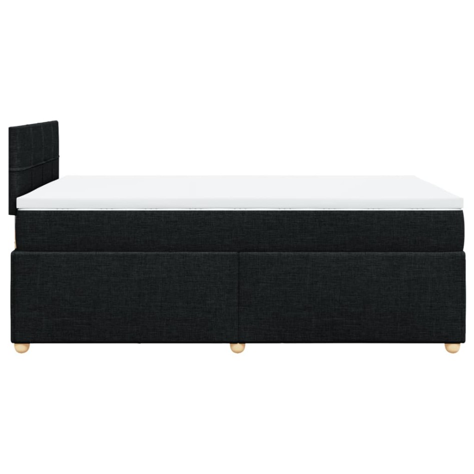 Cama box spring con colchón tela negro 120x200