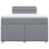 Cama box spring con colchón tela gris claro 120x200