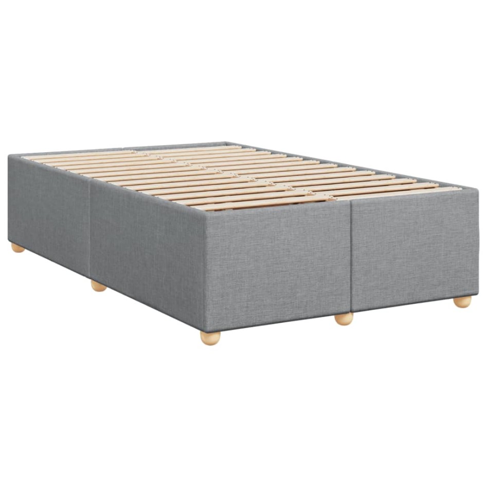 Cama box spring con colchón tela gris claro 120x200
