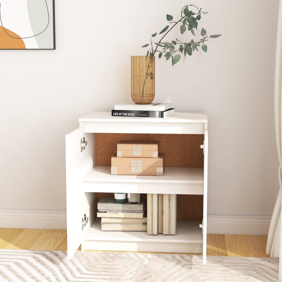 Armario auxiliar madera maciza de pino blanco 60x36x65