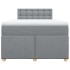 Cama box spring con colchón tela gris claro 120x200