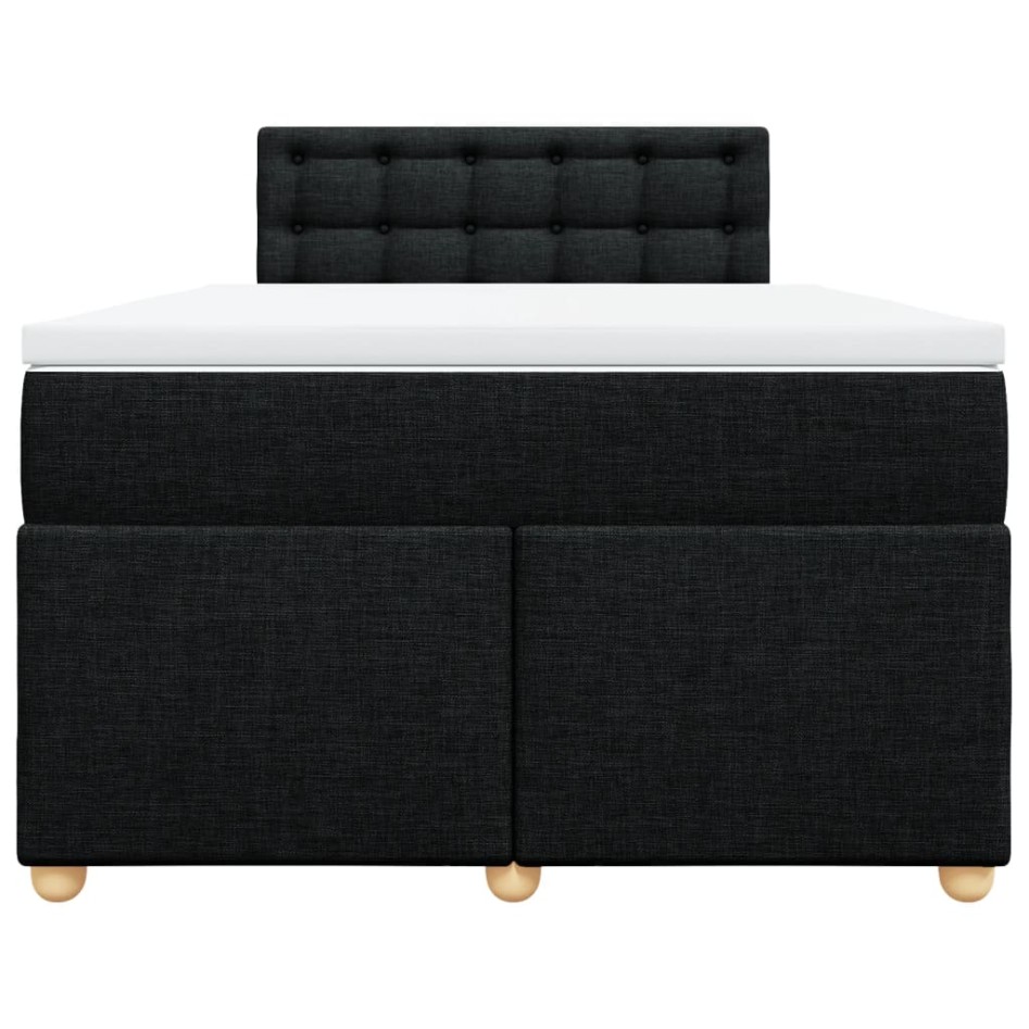 Cama box spring con colchón tela negro 120x200