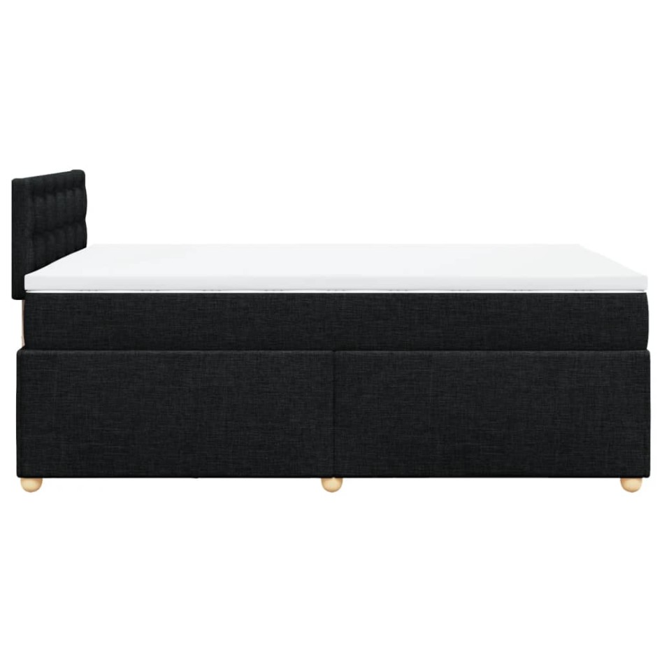 Cama box spring con colchón tela negro 120x200