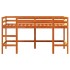 Cama alta de niños con escalera madera maciza marrón 90x190