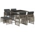 Set comedor jardín 9 pzas y cojines ratán sintético