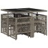 Set comedor jardín 9 pzas y cojines ratán sintético