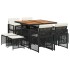 Set de comedor de jardín 9 pzas y cojines ratán sintético