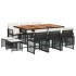 Set de comedor jardín 11 pzas con cojines ratán sintético