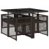 Set comedor de jardín 5 piezas y cojines ratán sintético