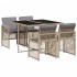Set comedor de jardín 5 pzas con cojines ratán sintético
